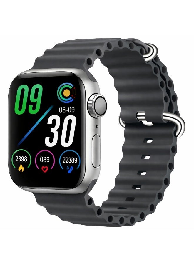 ساعة ذكية 7في1 شاشة اموليد لحساب السعرات الحرارية و استقبال الرسائل و المكالمات و تدعم اللغة العربية تاتين 7 أساور - Image 4